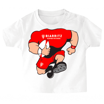 T shirt Bebe BLANC Corps Rugbyman